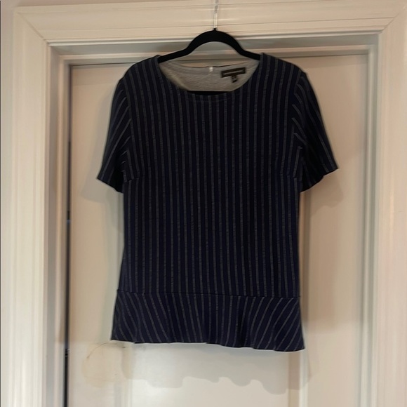 Banana Republic Tops - Banana Republic Blue and White Peplum Blouse